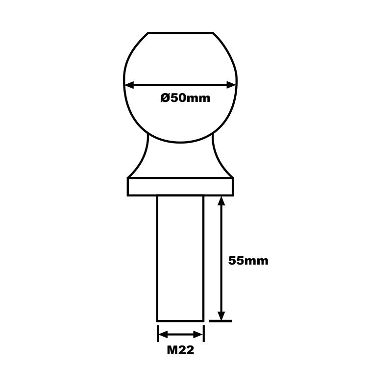 Nuca pentru remorcare, Zola, argintie, 22x55mm Nuca pentru remorcare, Zola, argintie, 22x55mm